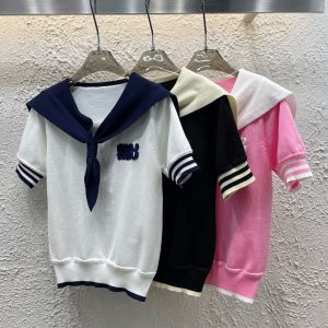 Designer Miu Miu Short-Sleeved Shirt