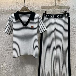 Luxury Celine Jacquard Short-Sleeved Shirt