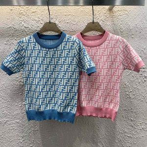 Aaa Luxury Fendi Jacquard Short Sleeves