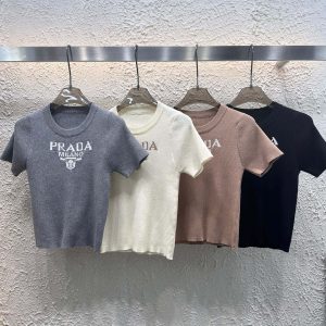 Designer Prada Jacquard Short Sleeves