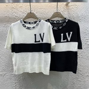High Quality Louis Vuitton Jacquard Short Sleeves