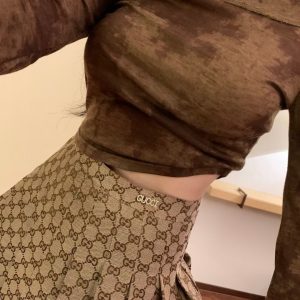 1:1 Gucci Jacquard Pleated Skirt