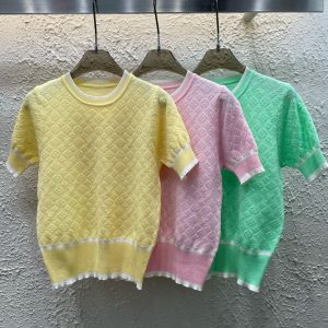 High Quality Louis Vuitton Jacquard Short Sleeves