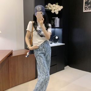 Designer Celine Cotton Short-Sleeved Shirt