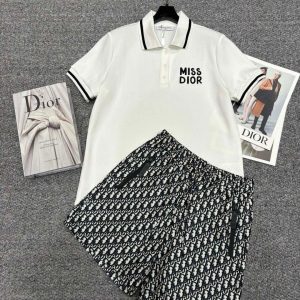 Designer Aaa Dior Jacquard Short-Sleeved Shirts