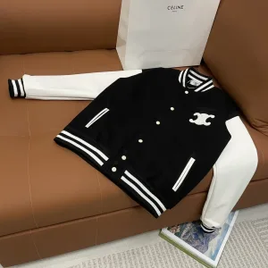 Super Clone Reps Celine Jacket Red Wool Jacquard Lace Street Style Understated Luxury Embroidery
