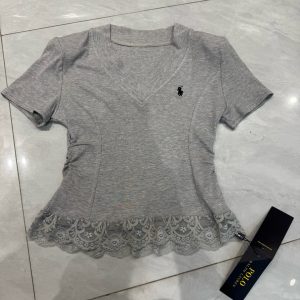 High Quality Luxury Ralph Lauren Lace Short-Sleeved T-Shirt