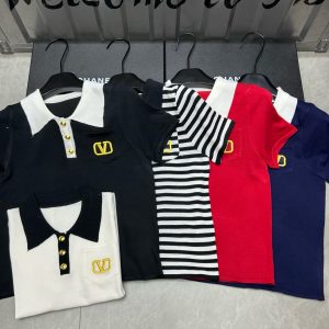 High Quality Aaa Valentino Gold Short Sleeves