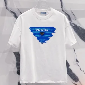 Reps Luxury Prada Short Sleeves Red Cotton Pure Spring Summer