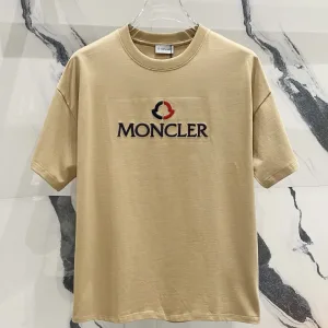 Reps Super Clone Moncler Ruler Red Cotton Pure Silk Silky Smooth Spring Summer And Embroidery Patch