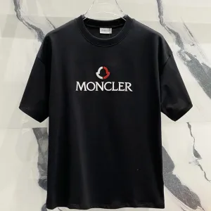 Designer Super Clone Moncler Ruler Red Cotton Pure Silk Silky Smooth Spring Summer Embroidery Patch