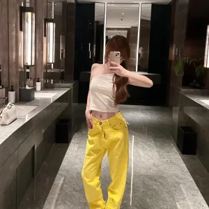 Super Clone Reps Chrome Hearts Jeans Red Sheepskin Cowhide