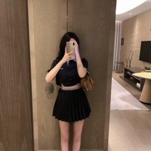 Luxury High Quality Miu Miu Plaid Short-Sleeved Shirts