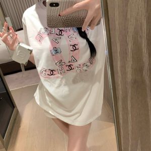 High Quality Luxury Chanel Stone Short-Sleeved T-Shirt