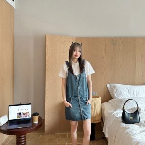 Designer Aaa Miu Miu Denim Short Skirt