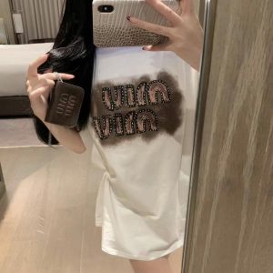 High Quality Miu Miu Stone Short Sleeves
