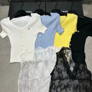 1:1 Aaa Chanel Lace Short-Sleeved Shirts