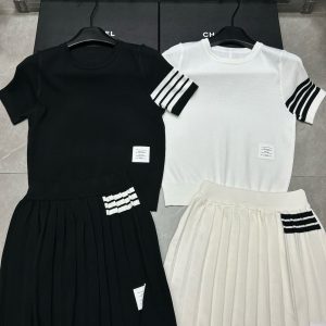 Luxury High Quality Thom Browne Jacquard Short-Sleeved Shirt