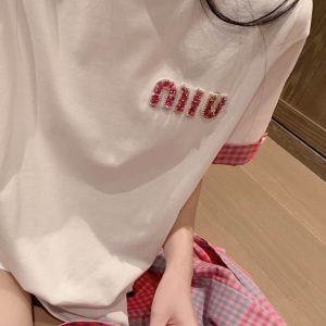 High Quality Miu Miu Stone Short Sleeves