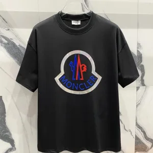 Luxury Moncler Short Sleeves Red Cotton Pure Silk Silky Smooth Spring Summer And