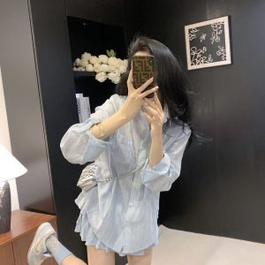 High Quality Designer Miu Miu Silver Shirts For Summer