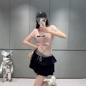 Luxury Designer Miu Miu Short-Sleeved T-Shirt