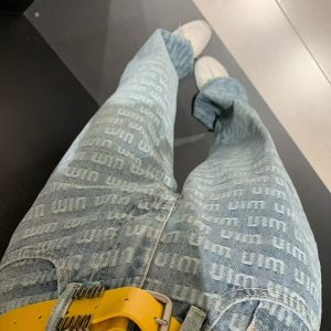 Luxury Miu Miu Jacquard Jeans