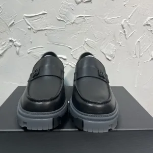 Designer Ami Derby Shoes Black Cowhide Spring Autumn Patch