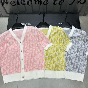 Luxury Dior Jacquard Short-Sleeved Shirts