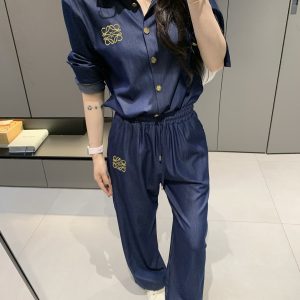 High Quality Aaa Loewe Denim Set