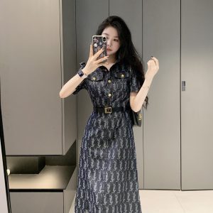 High Quality Luxury Saint Laurent Denim Dress For Spring