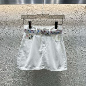 Designer Aaa Louis Vuitton Denim Short Skirt
