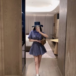 Luxury Miu Miu Plaid Short-Sleeved Shirts