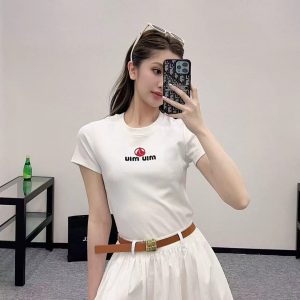 High Quality Miu Miu Cotton Midi Skirt