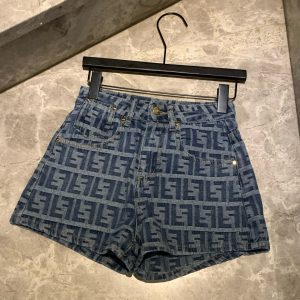High Quality Luxury Fendi Denim Shorts
