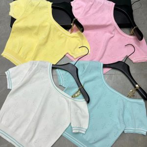 High Quality Louis Vuitton Jacquard Short Sleeves