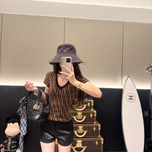 Luxury Fendi Jacquard Short Sleeves For Summer