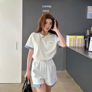 Aaa Luxury Miu Miu Plaid Short-Sleeved Shirts