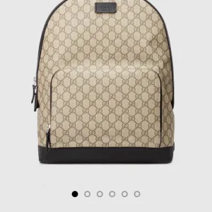 Luxury Gucci Backpack Red Microfiber Suede Zippered Pocket