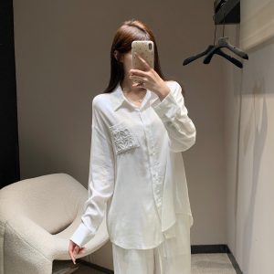 Designer Luxury Loewe Linen Long-Sleeved Shirts For Spring