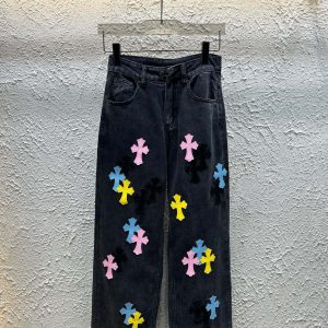 High Quality Luxury Chrome Hearts Leather Pants