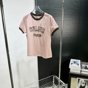 High Quality Luxury Celine Plaid Short-Sleeved T-Shirt