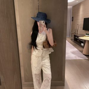 Designer Celine Lace Trousers