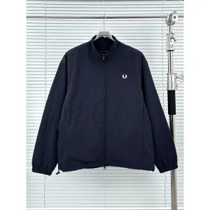 Reps Fred Perry Jacket Red Nylon Mesh Fabric Adjustable Drawstring Sophistication Breathable Zippered Pocket