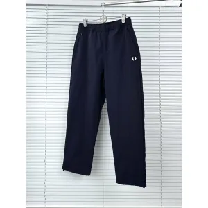 Super Clone Luxury Fred Perry Trousers Red Nylon Mesh Breathable Fabric Summer Embroidery Zippered Pocket