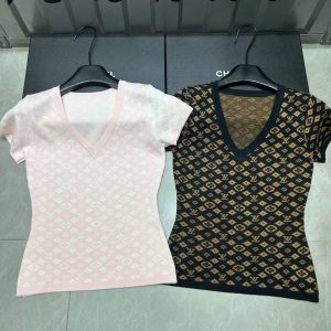 Luxury Louis Vuitton Jacquard Short Sleeves