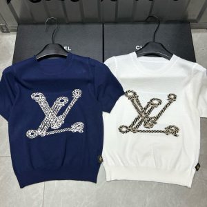 Luxury Louis Vuitton Jacquard Short Sleeves