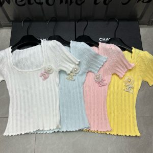 Designer Luxury Chanel Short-Sleeved Shirt