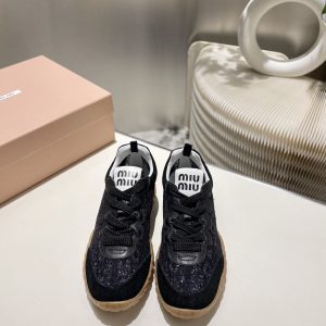 Designer Miu Miu Canvas Sneakers For Spring