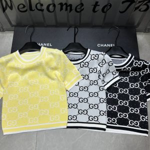 Luxury Gucci Jacquard Short Sleeves